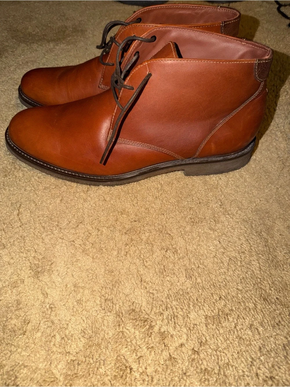 Johnston and Murphy Men's Brown Leather Chukka Boots - Classic Casual Size 13M